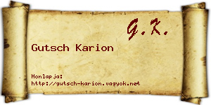 Gutsch Karion névjegykártya